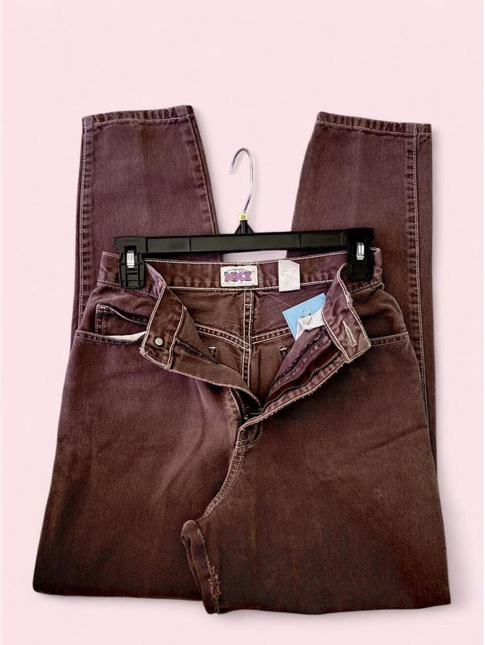 Vintage Style Burgundy Plum Straight Leg Jeans 🍒🤎